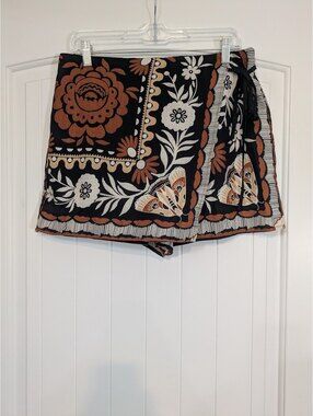 SweatyRocks Floral Wrap Skort Shorts XL NWT